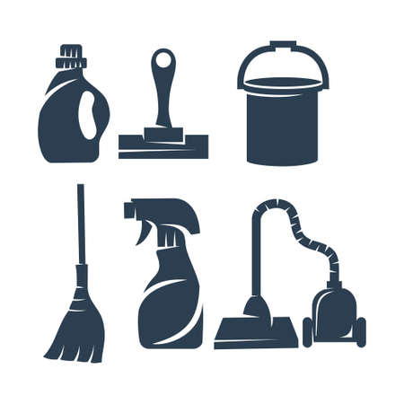 Cleaning Service Business logo design, Eco Friendly Concept for Interior, Home and Buildingのイラスト素材