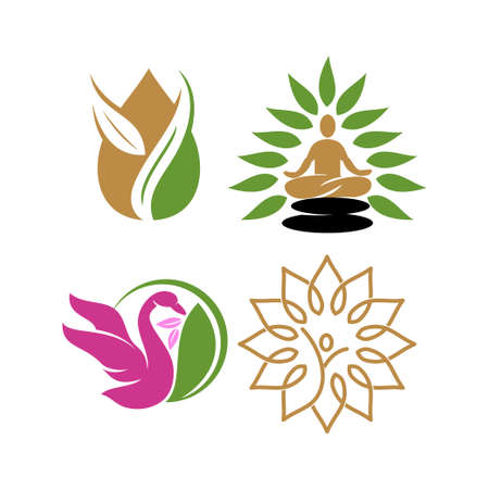 Nature spa   Design Icon vector Template setのイラスト素材