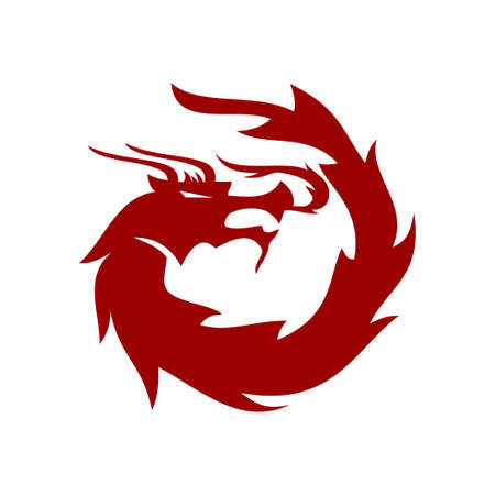 Dragon  Design Mascot Template Vector Isolatedのイラスト素材