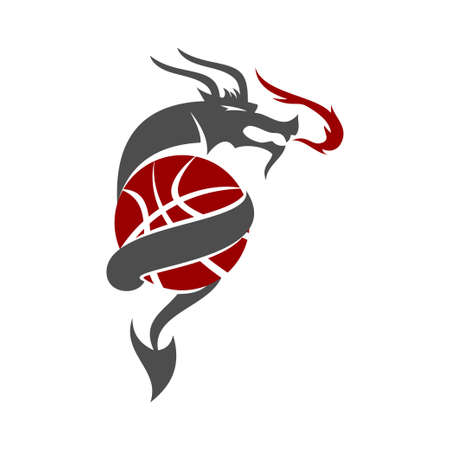 Dragon  Design Mascot Template Vector Isolatedのイラスト素材