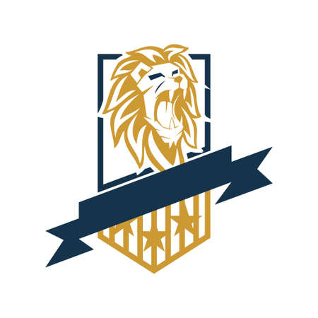 Lion Head Logo Design Symbol Illustration Template Vector Isolatedのイラスト素材