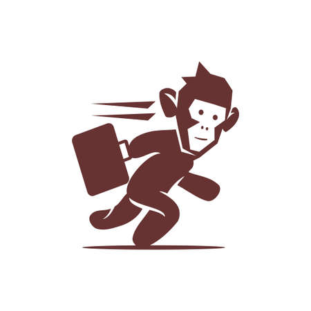 Monkey Logo Design Template Vector Illustration Isolatedのイラスト素材