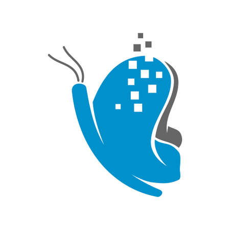 Butterfly Logo Design Template Vector Illustration icon Isolatedのイラスト素材