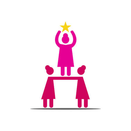 Woman power   vector illustration icon symbol isolatedのイラスト素材