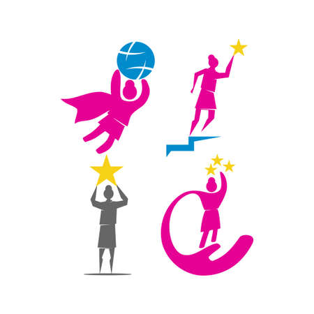 Woman power   vector illustration icon symbol Setのイラスト素材
