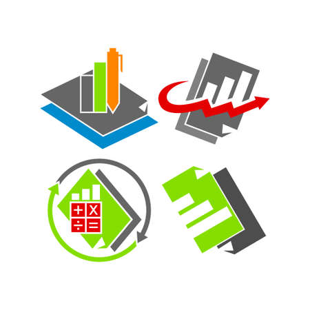 Bookkeeping Accounting logo design template vector setのイラスト素材