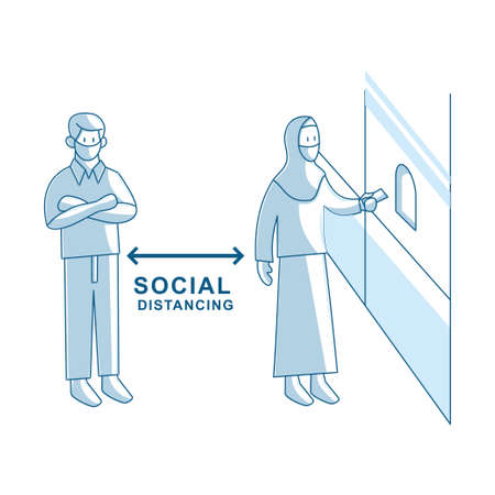 Social distancing avoid crowds template Illustrationのイラスト素材