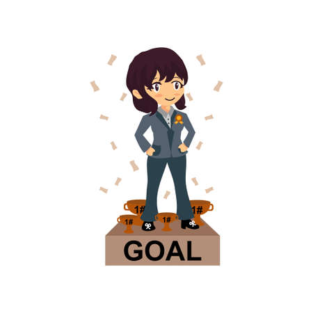 Business woman winner vector concept Illustrationのイラスト素材