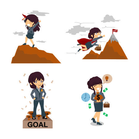 Business Woman Success Illustrationのイラスト素材