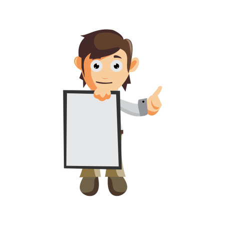 Doctor Man characters hospital medicine staff clothes illustration with Blank Boardのイラスト素材