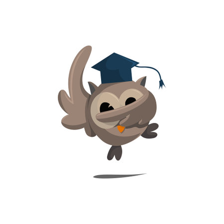 Owl bird template design Smart Education with Owl Symbolのイラスト素材
