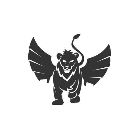 Lion Wing Emblem Mascot illustration emblems elementsのイラスト素材