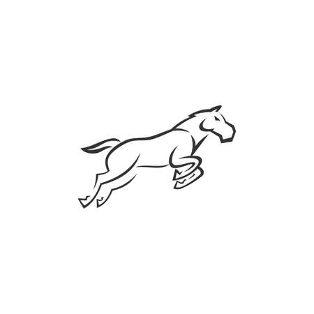 Jumping horse Illustration Template Icon emblem Isolatedのイラスト素材