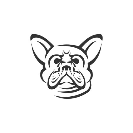 French Bulldog head Icon Illustration Template mascotのイラスト素材