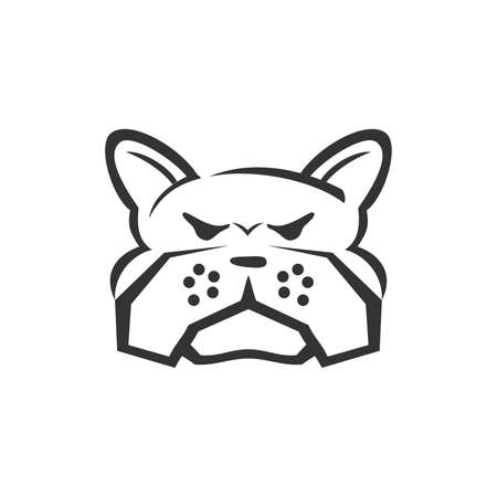 French Bulldog head Icon Illustration Template mascotのイラスト素材