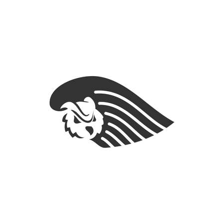 Owl flaying Icon Template Brand Isolatedのイラスト素材