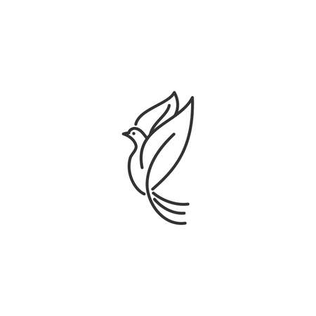 Dove Pigeon flaying Icon Template Isolatedのイラスト素材