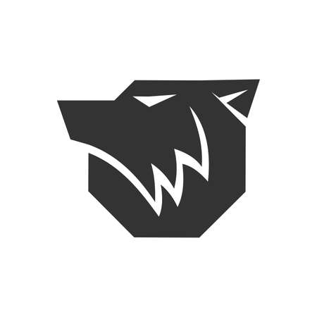 wolf head Illustration Icon Brand Isolatedのイラスト素材
