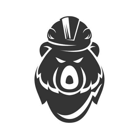 Bear Construction Worker Icon Illustration Brand Identityのイラスト素材