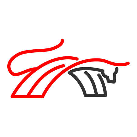 Bull standing outline Icon Illustration Brand Identityのイラスト素材