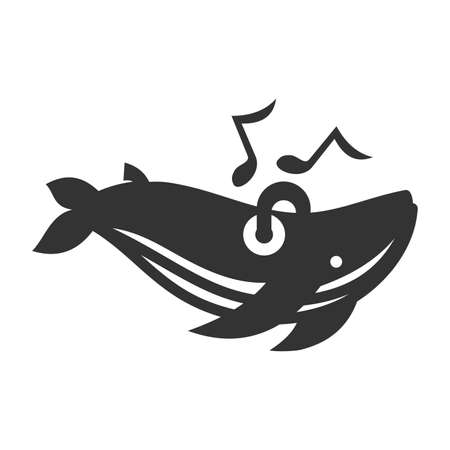 whale music Icon Illustration Brand Identityのイラスト素材