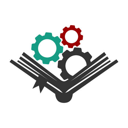 Gear Book  Icon Illustration Brand Identityのイラスト素材