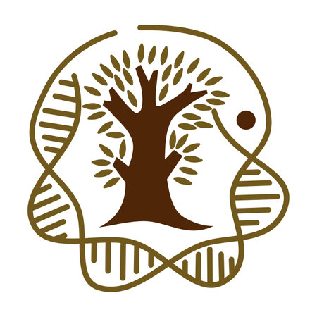helix dna genetic tree logo Icon Illustration Brand Identityのイラスト素材