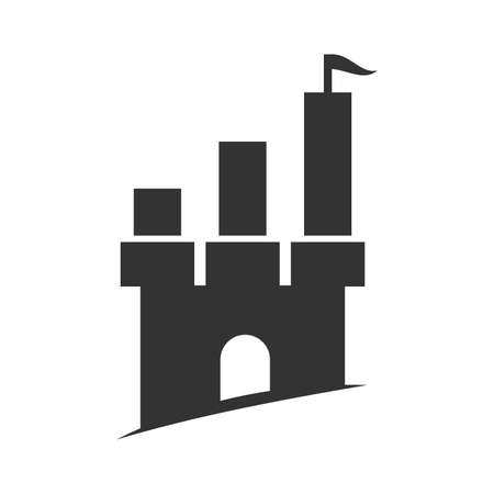 castle accounting business financial logo Icon Illustration Brand Identityのイラスト素材