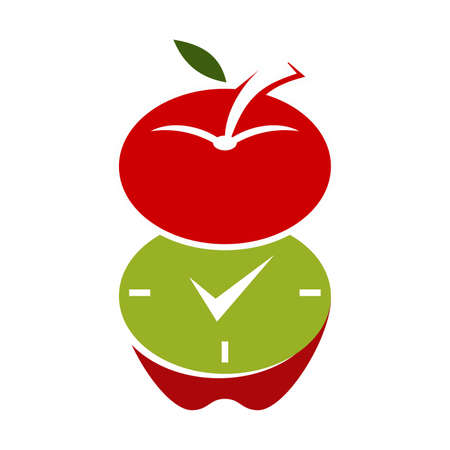apple time logo Icon Illustration Brand Identityのイラスト素材