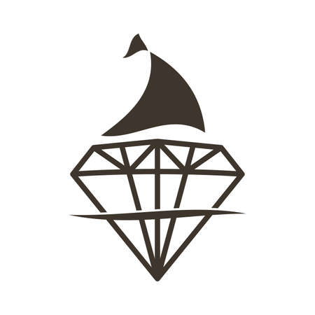 boat ship diamond logo Icon Illustration Brand Identityのイラスト素材