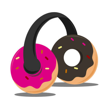 doughnut headphone logo Icon Illustration Brand Identityのイラスト素材