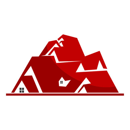 real estate rooftop home logoのイラスト素材