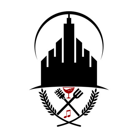hotel restaurant music entertainment logoのイラスト素材