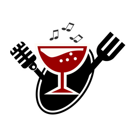 hotel restaurant music entertainment logoのイラスト素材