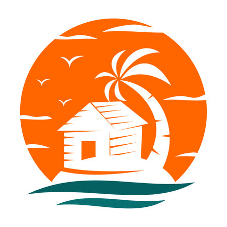 villa holiday travel logo Icon Illustration Brand Identityのイラスト素材