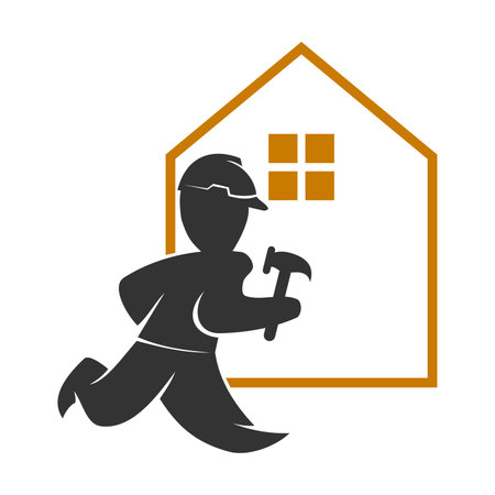 construction renovation fast logo Icon Illustration Brand Identityのイラスト素材