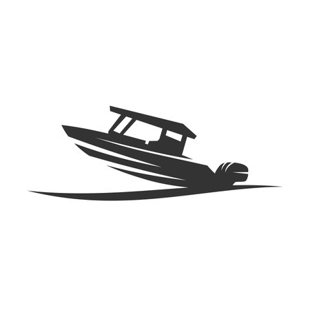 Marine console fishing boats logo Icon Illustration Brand Identityのイラスト素材