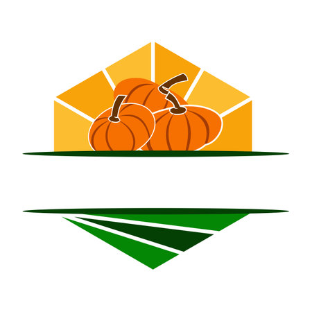 pumpkin farming Icon Illustration Brand Identityのイラスト素材