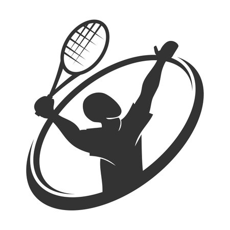 Tennis Sport Silhouette Icon Illustration Brand Identityのイラスト素材