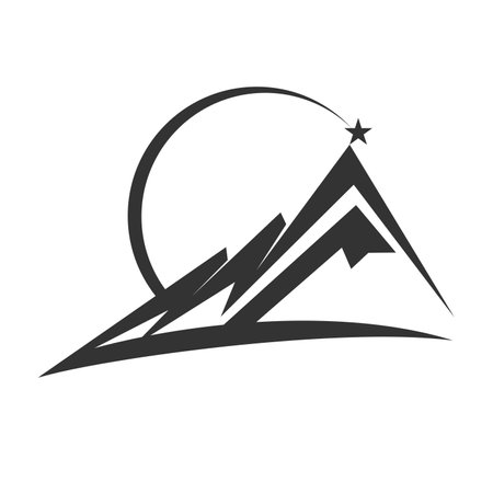 mountain consulting success Icon Illustration Brand Identityのイラスト素材