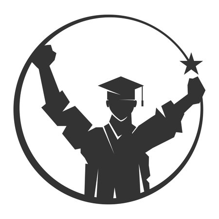 scholar student success Icon Illustration Brand Identityのイラスト素材
