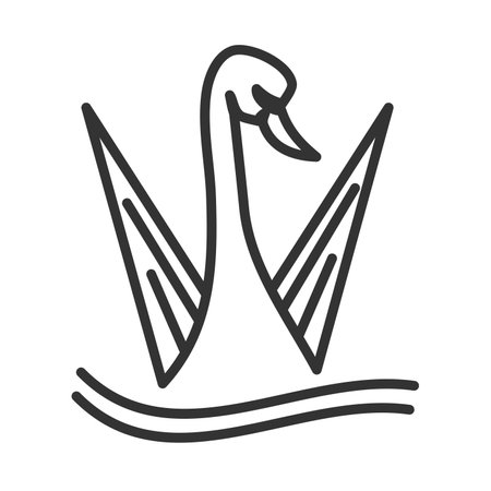 swan animal Icon Illustration Brand Identityのイラスト素材