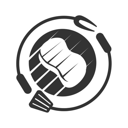 Hot Grill logo template Icon Illustration Brand Identityのイラスト素材