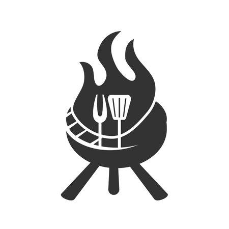 Hot Grill logo template Icon Illustration Brand Identityのイラスト素材