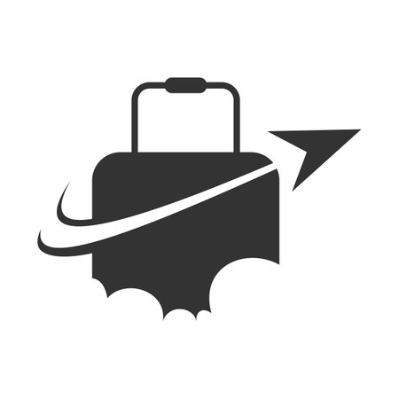 travel bag silhouette, isolated icon design, vector illustration eps10 graphicのイラスト素材