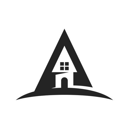 Real Estate logo letter A template Icon Illustration Brand Identity.Isolated and flat illustration. Vector graphicのイラスト素材