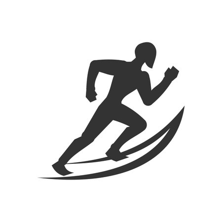 Running man logo template Icon Illustration Brand Identity.Isolated and flat illustration. Vector graphicのイラスト素材