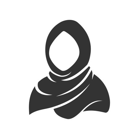 moeslim hijab female logo template Icon Illustration Brand Identity. Isolated and flat illustration. Vector graphicのイラスト素材