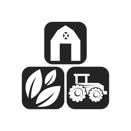 farm logo template. Icon Illustration Brand Identity. Isolated and flat illustration. Vector graphicのイラスト素材