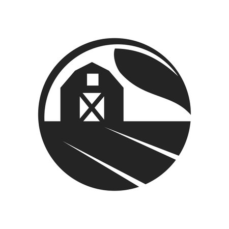 farm logo template. Icon Illustration Brand Identity. Isolated and flat illustration. Vector graphicのイラスト素材